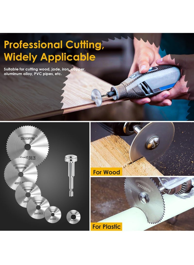 Bukela 6Pcs High Speed Cutting Wheel for Drill 1/4 Inch Hex Shank Rotary Drill Saw, Mini Circular Saw Blade Set for Drills Rotary Tools - Image 5