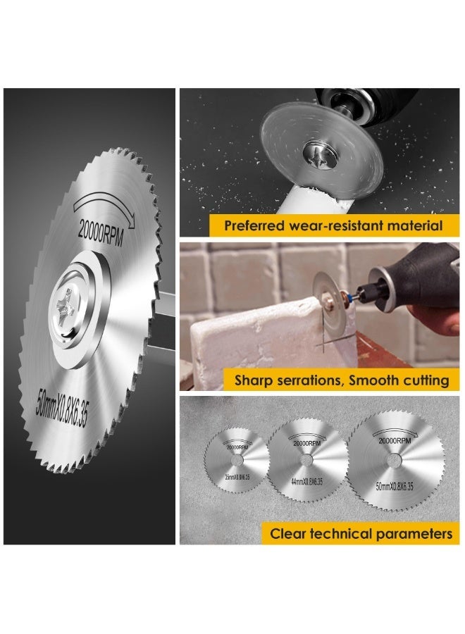 Bukela 6Pcs High Speed Cutting Wheel for Drill 1/4 Inch Hex Shank Rotary Drill Saw, Mini Circular Saw Blade Set for Drills Rotary Tools - Image 2