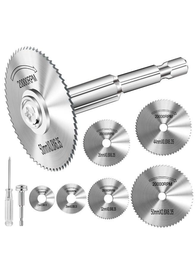 Bukela 6Pcs High Speed Cutting Wheel for Drill 1/4 Inch Hex Shank Rotary Drill Saw, Mini Circular Saw Blade Set for Drills Rotary Tools - Image 1