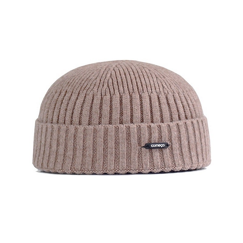Autumn and Winter Japanese Retro Street Dome Warm Short Wool Baotou Melon Hat Knitted Hat Cold Hat Trendy for Men and Women Black  - Image 2