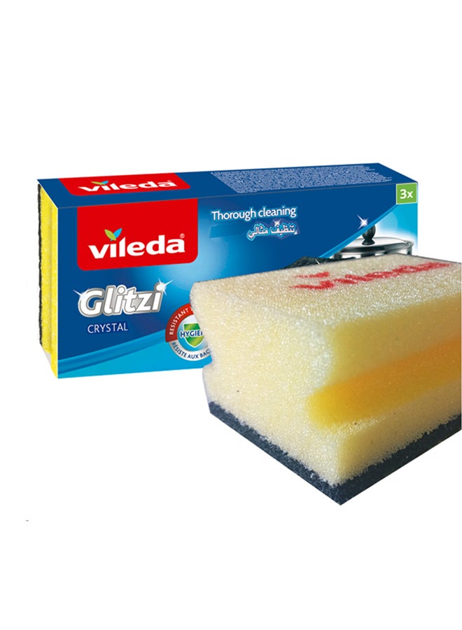 Vileda Vileda Sponge Cloth 3 Pcs  + Glitzi High Foam Scourer 3Pcs + Ultra Fresh Scourer Pad  3Pcs - Image 4