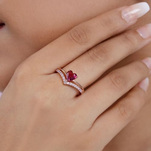 ZAVYA 925 Sterling Silver Pink Heart Rose Gold Plated Ring | Gifts For Women And Girls | With Certificate of Authenticity and 925 Hallmark - Image 3