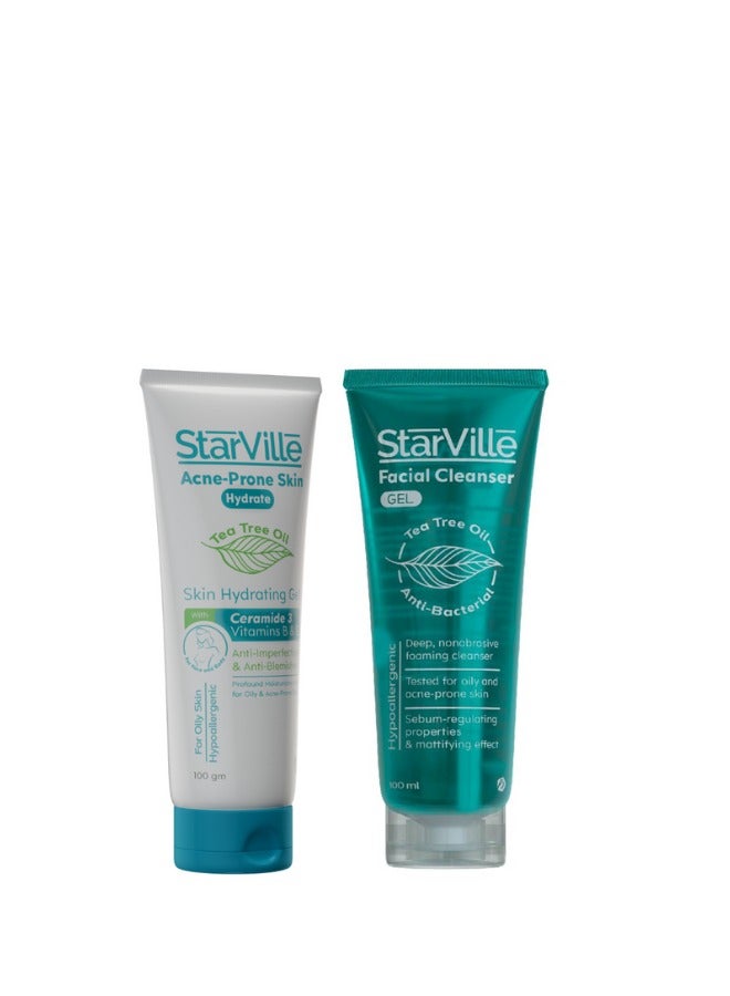 ستارفيل مجموعة ستارفيل (منظف للوجه ١٠٠ مل + مرطب للبشرة المعرضة لحب الشباب ١٠٠ مل) - Image 1
