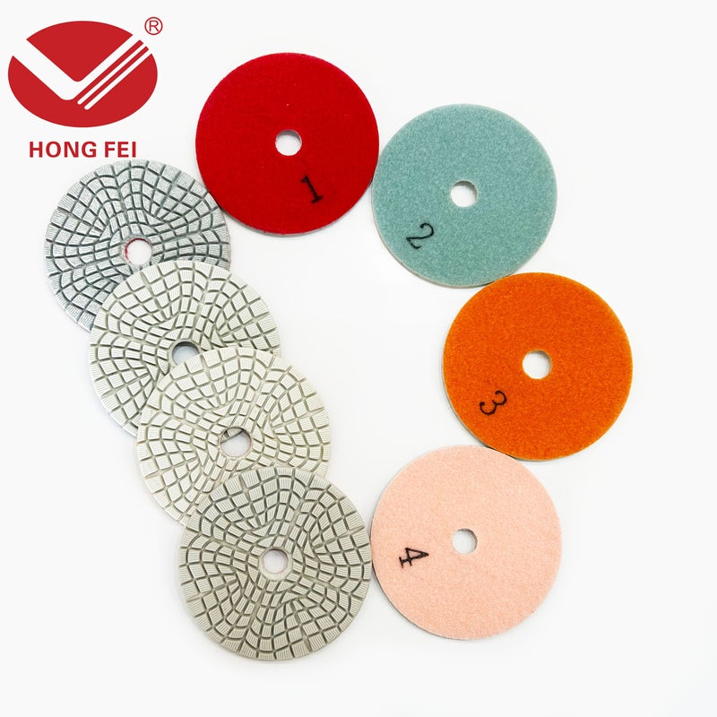 4 Inch Diamond Polishing Pads 3pcs Mix Grit 1-3 for Stone Grinding and Surface Restoration Wet Dry Use - Image 1