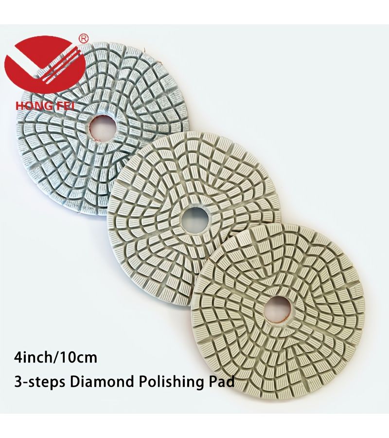 4 Inch Diamond Polishing Pads 3pcs Mix Grit 1-3 for Stone Grinding and Surface Restoration Wet Dry Use - Image 2