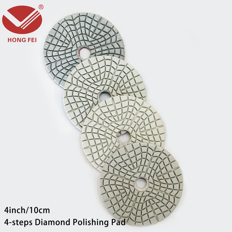 4 Inch Diamond Polishing Pads 3pcs Mix Grit 1-3 for Stone Grinding and Surface Restoration Wet Dry Use - Image 3