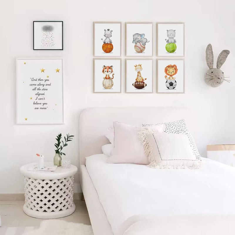 Baccone Baby Boy Wall Art Set of 6 - Nursery Sports Prints - Image 5