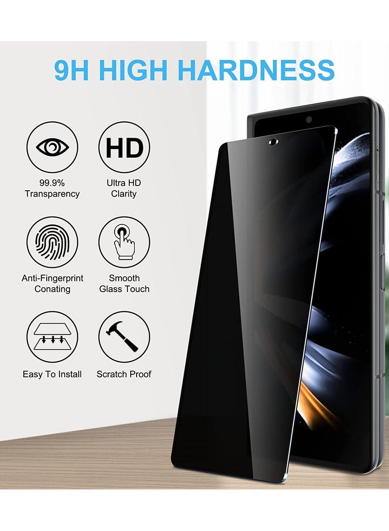 Samsung Galaxy Z Fold 4 Front Screen Privacy Screen Protector Anti-Spy Tempered Glass Film 9H Hardness Scratch Resistant Bubble Free Glass Screen Protector for Samsung Galaxy Z Fold 4 - Image 5