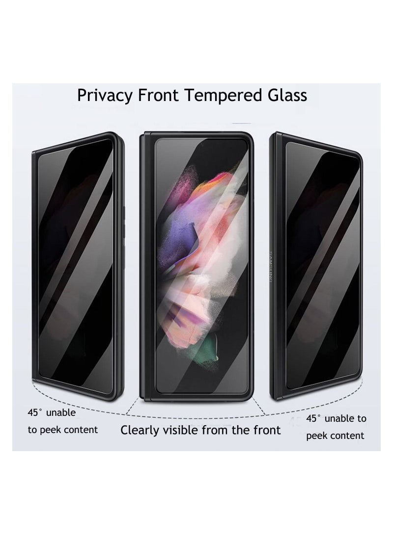 Samsung Galaxy Z Fold 4 Front Screen Privacy Screen Protector Anti-Spy Tempered Glass Film 9H Hardness Scratch Resistant Bubble Free Glass Screen Protector for Samsung Galaxy Z Fold 4 - Image 3