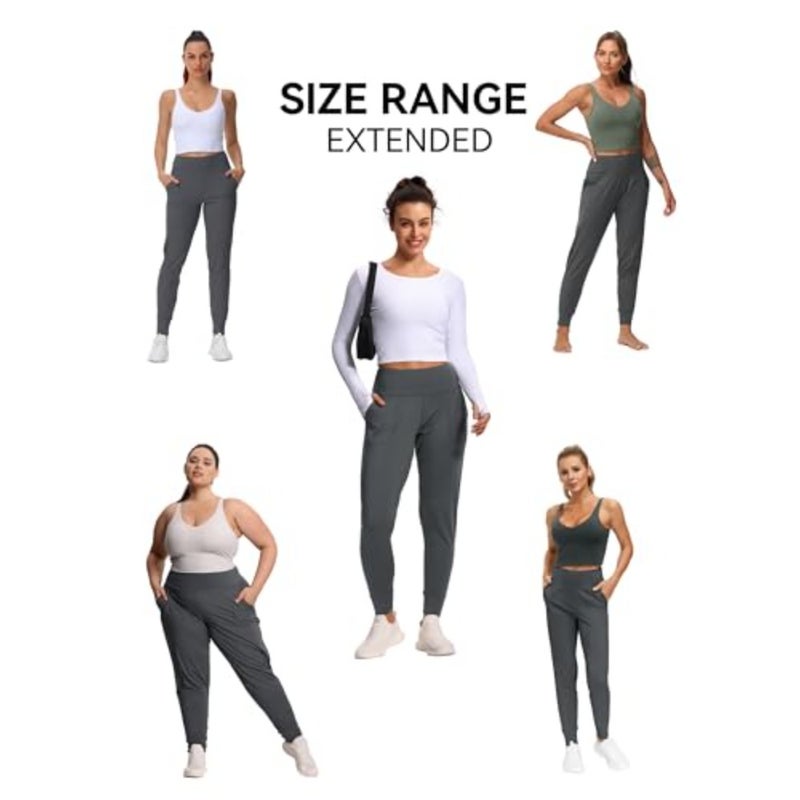 Women's Workout Joggers Pants Lightweight Lounge Leggings Flattering Fit, Side Pockets, Elastic Waistband, Tummy control, Ultra-soft, Tapered ankle, Athleisure, Yoga, Running - Image 4