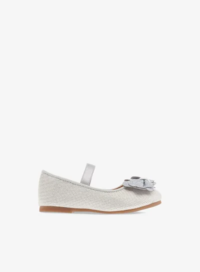 Flora Bella By Shoexpress Girls Bow Accent Ballerina Shoes with Elastic Strap Detail Ramadan Collection
