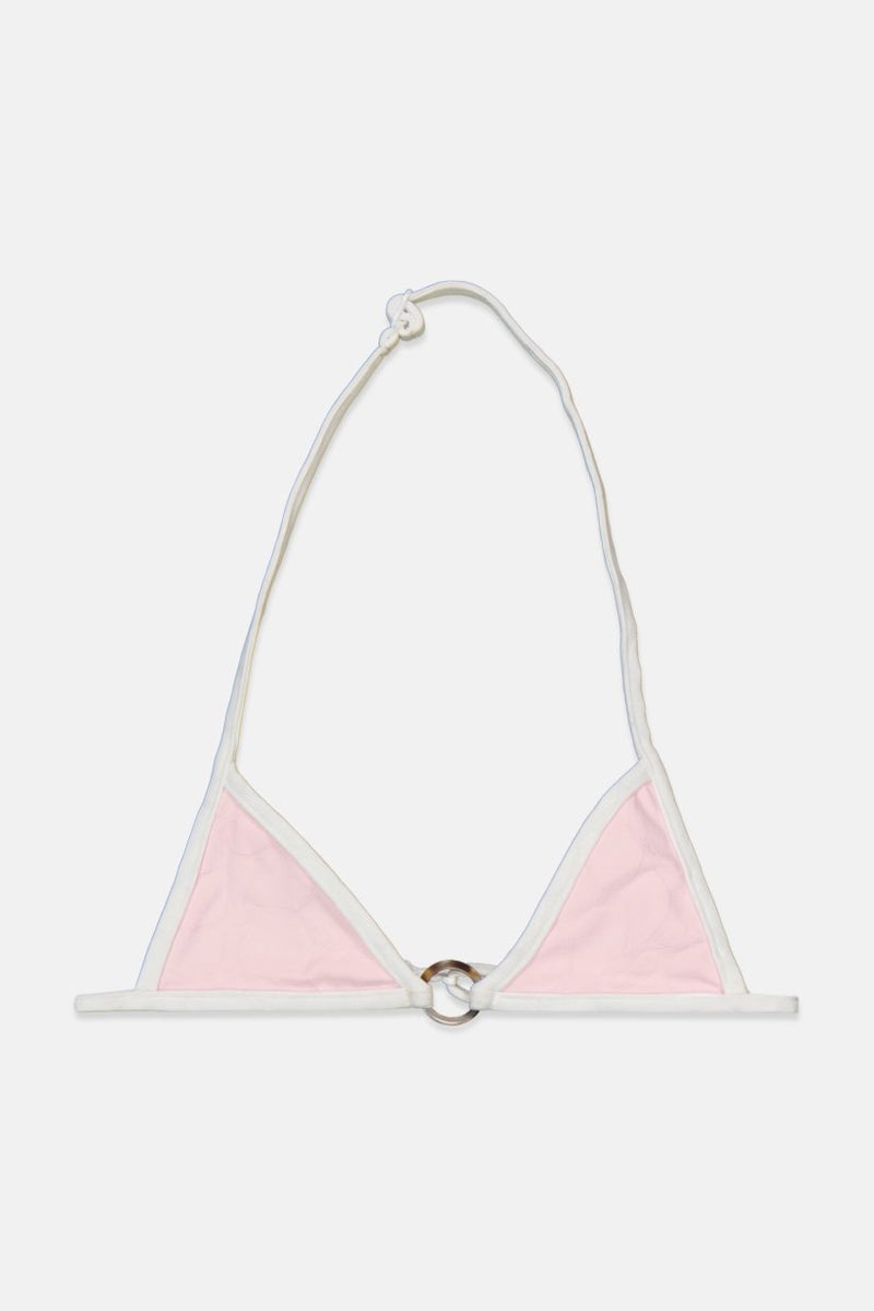 Vilebrequin Kids Girl Textured Bikini Top, Pink - Image 1
