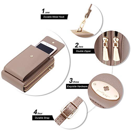 KUKOO Small Crossbody Bag Cell Phone Purse Wallet with Credit Card Slots for Women - Image 5