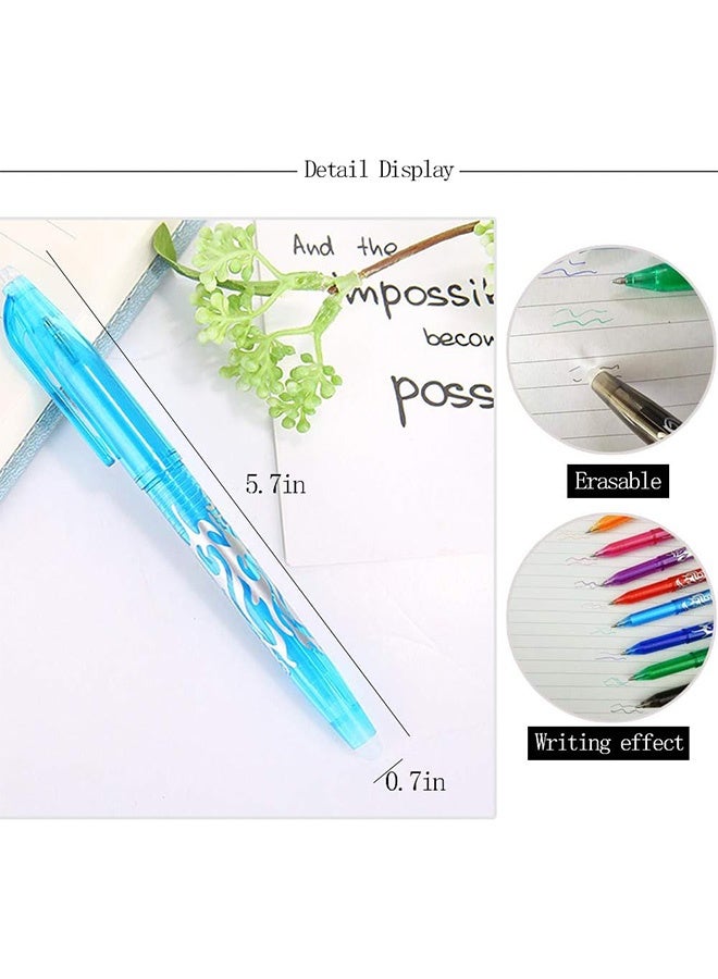 MXN 8 Pcs Erasable Gel Pens, Heat Erase Pens for Fabric, 0.5mm Heat Friction Pen with Eraser Handwriting Writing pen Multicolored Gel Ink Rolling Ball - Image 2