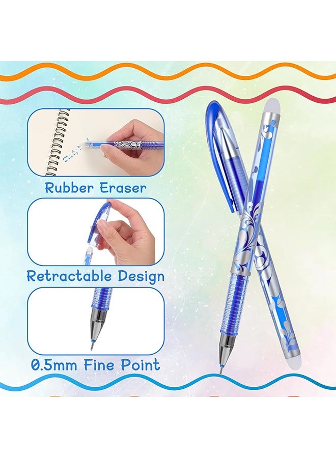 MXN 8 Pcs Erasable Gel Pens, Heat Erase Pens for Fabric, 0.5mm Heat Friction Pen with Eraser Handwriting Writing pen Multicolored Gel Ink Rolling Ball - Image 3