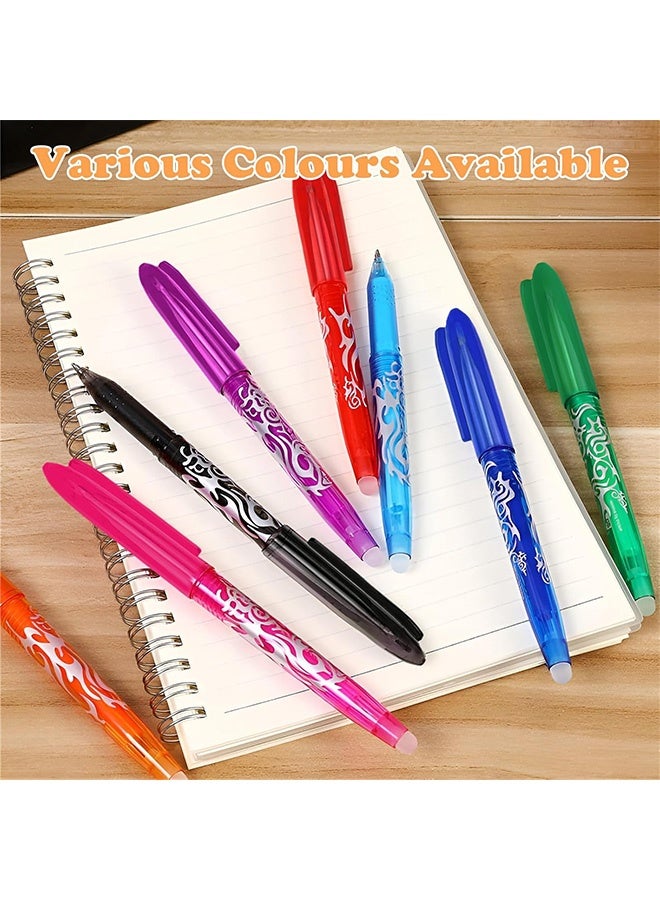 MXN 8 Pcs Erasable Gel Pens, Heat Erase Pens for Fabric, 0.5mm Heat Friction Pen with Eraser Handwriting Writing pen Multicolored Gel Ink Rolling Ball - Image 5