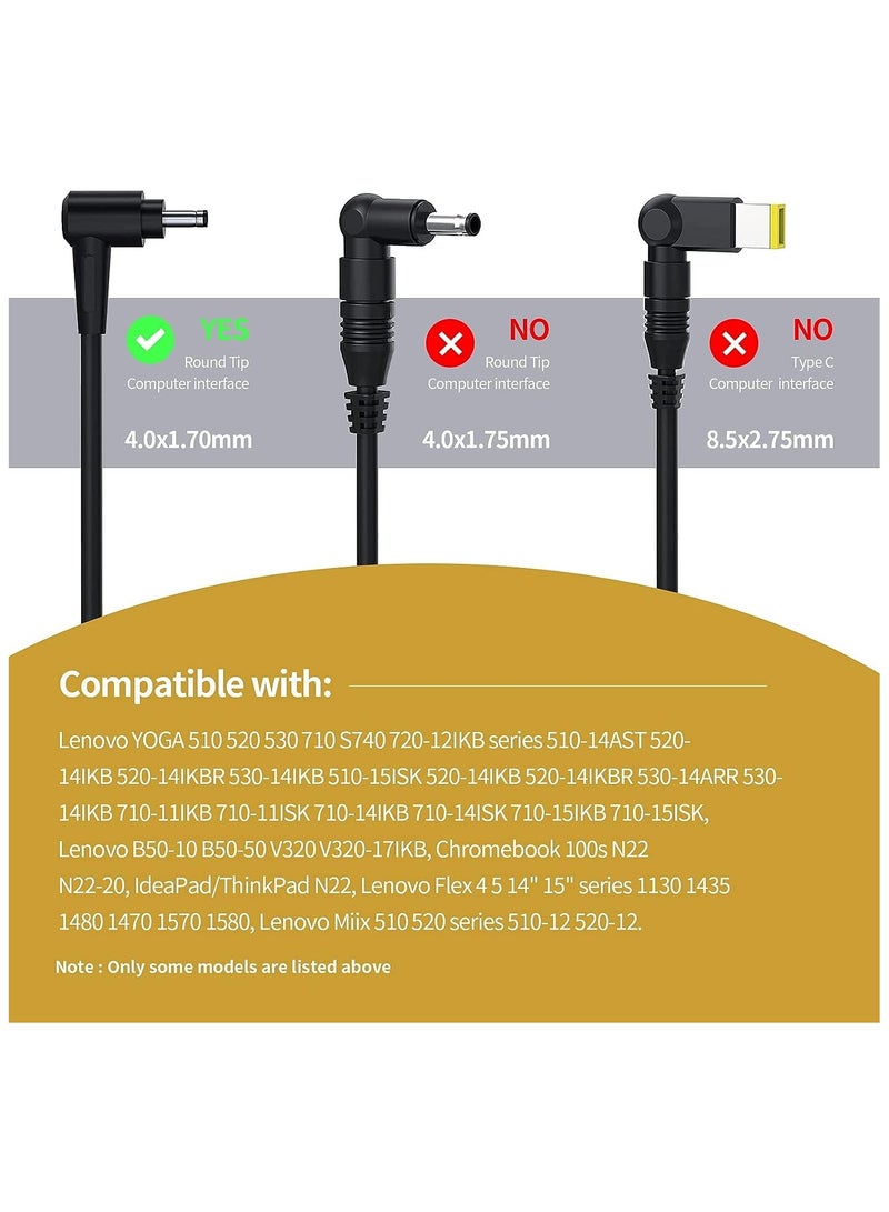 20V 3.25A 65W 45W Laptop Charger Replacement for Lenovo IdeaPad 320 310 320S 330 330s 100 110 110S 120S 330S-15IKB Yoga 520 530 IdeaPad Flex 3 4 5 6 ADL45WCD Power Supply Adapter Cord 4.0 * 1.7 mm - Image 3