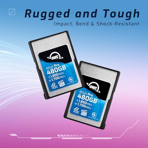 OWC 480GB Atlas Pro High Performance Cfexpress 4.0 Type A Memory Card Professional Grade, up to 1850MB/s Read and 1700MB/s Write Speed - Image 2