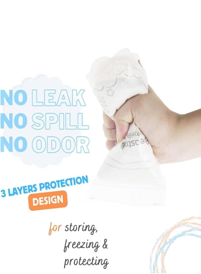 Dr.DuDu أكياس تخزين حليب الثدي 50 عد – 220 مل خالية من BPA أكياس رضاعة قابلة للتخلص منها - Image 4