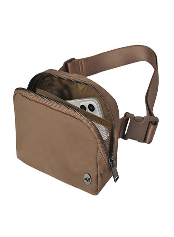 NGIL Mini Belt Bag for Women Crossbody Pack Workout Traveling Running Hiking Waist Bag with Adjustable Strap, Brown, 41 inches (strap length) - Image 1