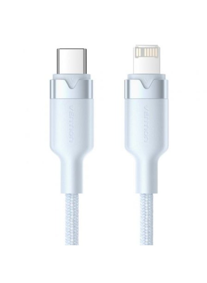 VENTION USB 2.0 Type-C Male to Lightning Male 3A Cable Blue Aluminum Alloy Type Model - Image 1