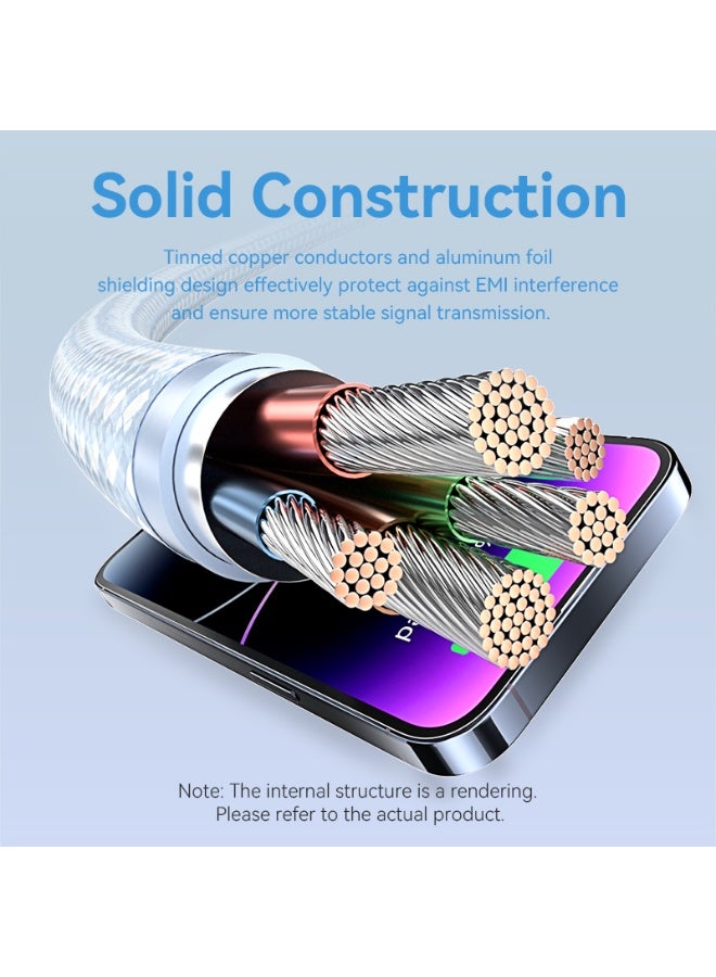 VENTION USB 2.0 Type-C Male to Lightning Male 3A Cable Blue Aluminum Alloy Type Model - Image 3