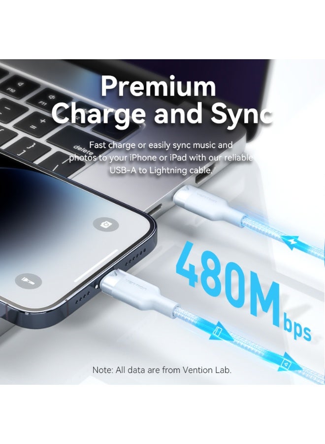 VENTION USB 2.0 Type-C Male to Lightning Male 3A Cable Blue Aluminum Alloy Type Model - Image 5