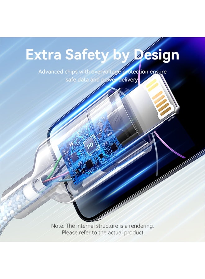 VENTION USB 2.0 Type-C Male to Lightning Male 3A Cable Blue Aluminum Alloy Type Model - Image 2