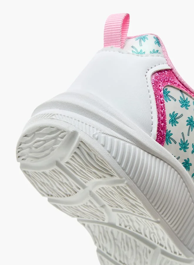 Barbie Girls Print Light-Up Sneakers with Hook and Loop Closure