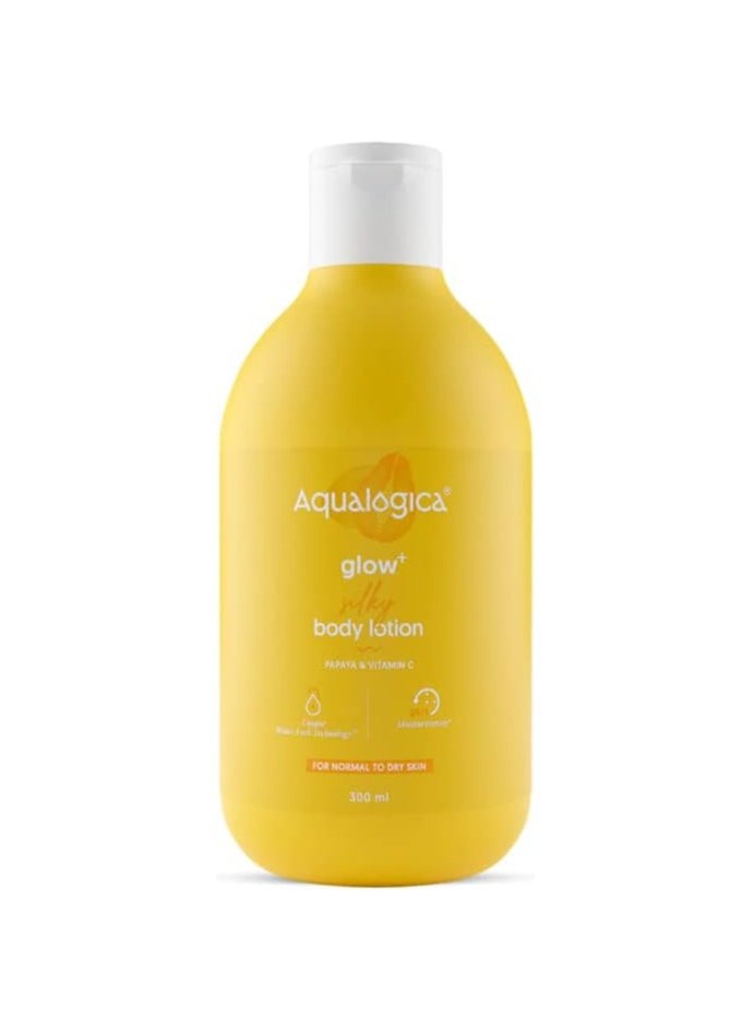 Aqualogica - Aqualogica Glow+ Silky Body Lotion with Papaya & Vitamin C | For Normal to Dry Skin | Gives 24hr Moisturization | 300 ml - Image 1