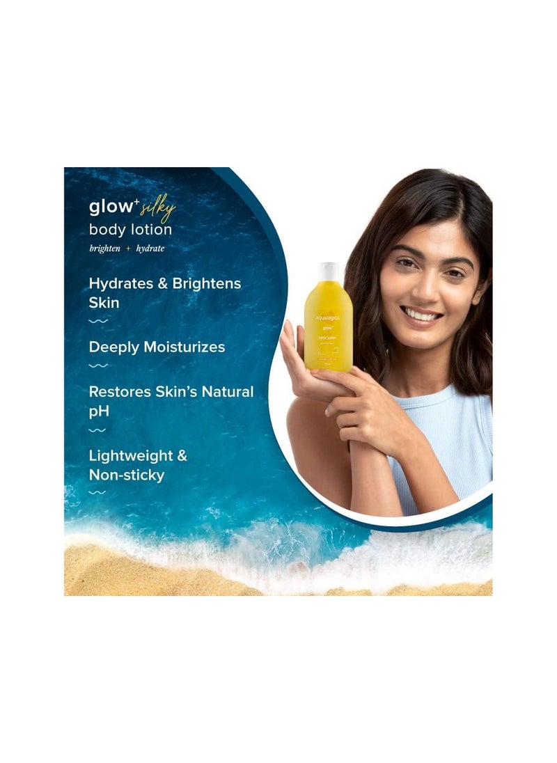 Aqualogica - Aqualogica Glow+ Silky Body Lotion with Papaya & Vitamin C | For Normal to Dry Skin | Gives 24hr Moisturization | 300 ml - Image 1