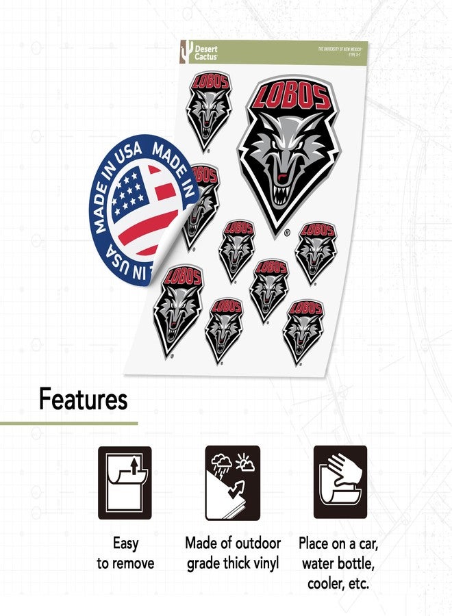 Desert Cactus University of New Mexico Sticker Lobos UNM Lobos Vinyl Decals Laptop Water Bottle Car Scrapbook Sheet T3 (Type 3-1) - Image 4