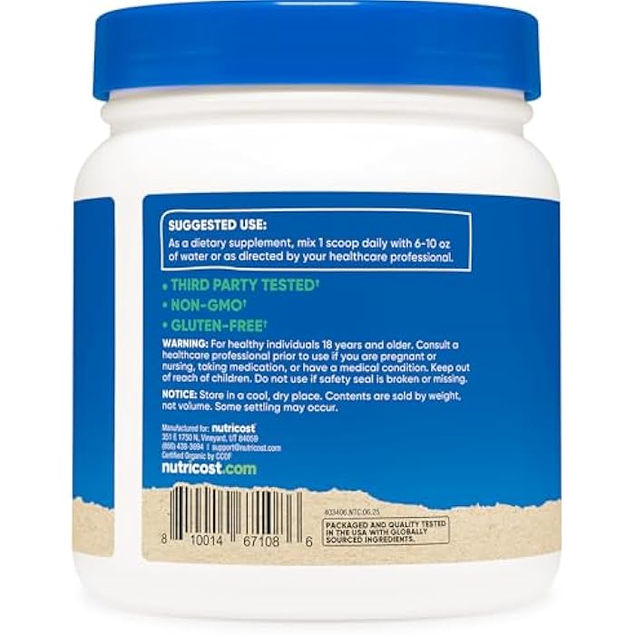 Nutricost Organic Inulin Powder 1LB (454 Grams) 7 Grams of Fiber Per Serving - from Chicory Root - Certified USDA Organic - Image 4