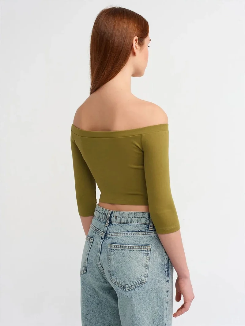 ديلفين Dilvin Women’s Off-shoulder Crop Blouse