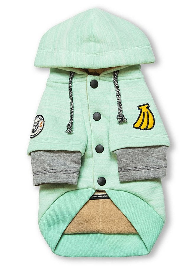 TOUCHDOG 'Hampton Beach' Designer Fashion Ultra-Plush Sand Blasted Pet Dog Hooded Sweater Hoodie, Medium, Green - Image 2
