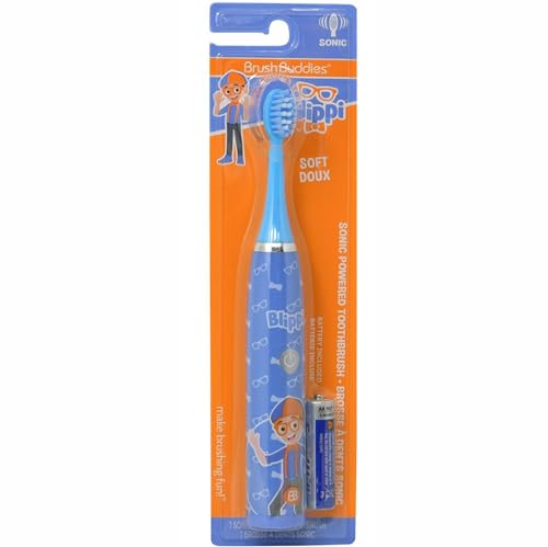 Brush Buddies Blippi Electric Toothbrush for Kids, Battery Powered Sonic Toothbrush, Soft Bristles, Children’s Toothbrush for Boys & Girls, Toddler Oral Care, Blippi Character Design - Image 3