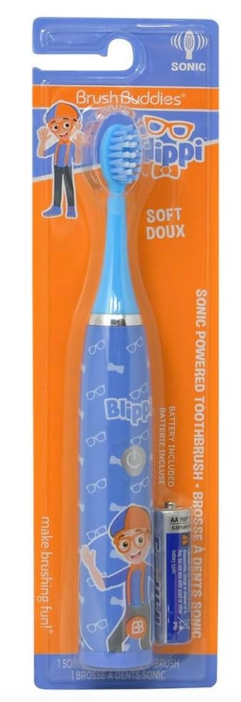 Brush Buddies Blippi Electric Toothbrush for Kids, Battery Powered Sonic Toothbrush, Soft Bristles, Children’s Toothbrush for Boys & Girls, Toddler Oral Care, Blippi Character Design - Image 4