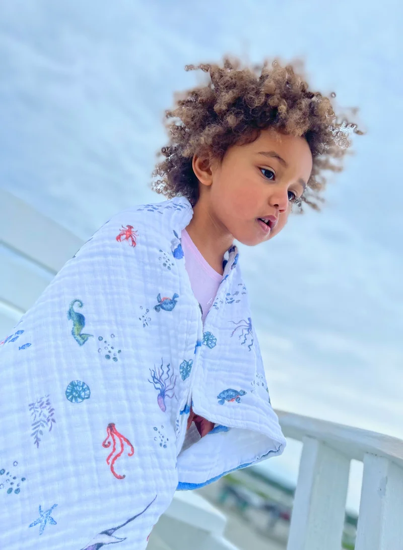 Malabar Baby Organic Muslin Snug Blanket - Sardinian Summer