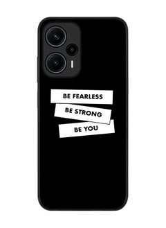 Stylizedd Rugged Black edge case for Xiaomi Poco F5 5G / Xiaomi Redmi Note 12 Turbo 5G Slim fit Soft Case Flexible Rubber Edges Anti Drop TPU Gel Thin Cover - Fearless Strong You  - Image 1