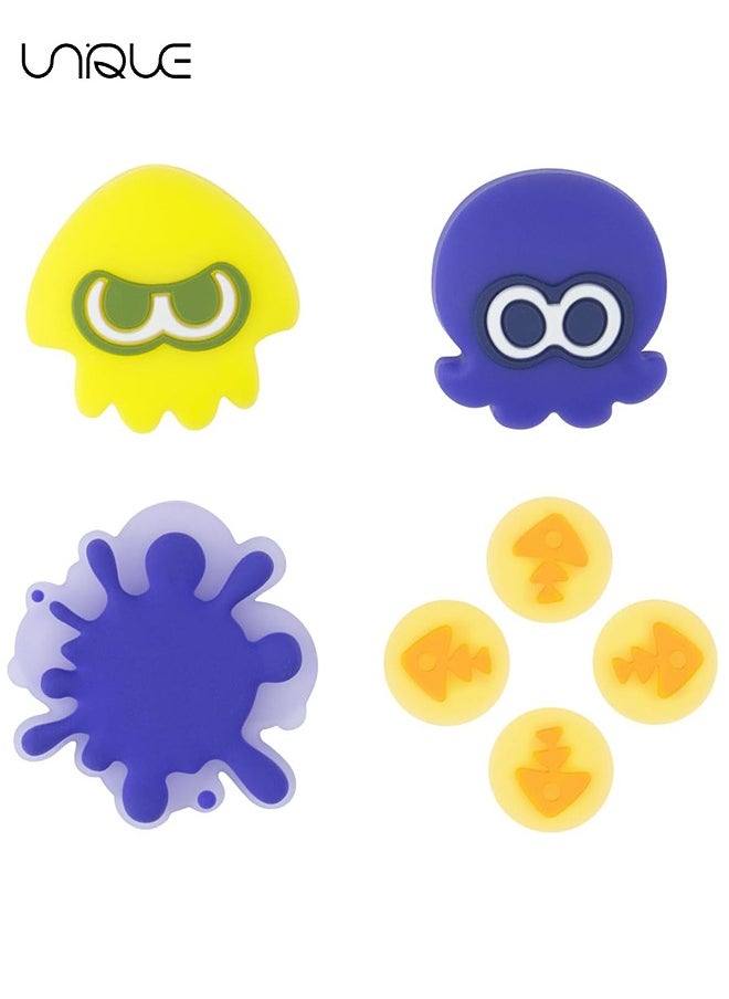 Unique 7Piece set Cross D-Pad Button Caps Thumb Grips Set, Compatible with Nintendo Switch/Switch OLED, Cute 3D Soft Silicone ABXY Buttons Sticker Joystick Cover Caps  - Image 2