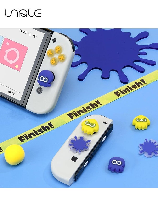 Unique 7Piece set Cross D-Pad Button Caps Thumb Grips Set, Compatible with Nintendo Switch/Switch OLED, Cute 3D Soft Silicone ABXY Buttons Sticker Joystick Cover Caps  - Image 4