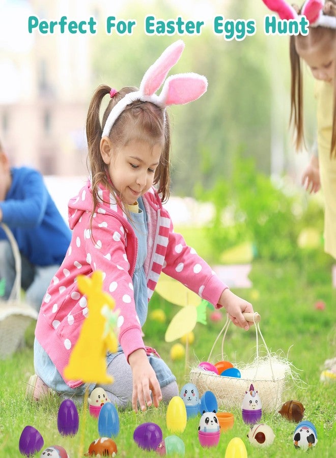 عبوة من 24 بيضة عيد الفصح معبأة مسبقًا بألعاب حيوانات طرية، مثالية للبحث عن بيض عيد الفصح، وحشو سلال عيد الفصح، وتوزيعات حفلات عيد الفصح، وجوائز صفية لعيد الفصح. - Image 5