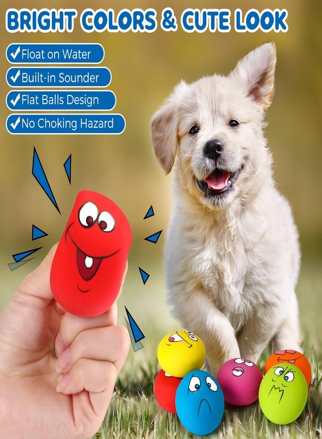 Jenaai 24 Pieces Funny Face Squeaky Dog Toys Latex Soft Toys Emoticon Dog Squeaky Ball Interactive Balls Fetch Play Toy for Small Medium Pets Animals Puppies Training(Multiple Colors) - Image 4