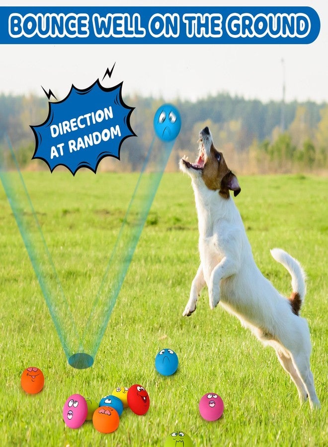 Jenaai 24 Pieces Funny Face Squeaky Dog Toys Latex Soft Toys Emoticon Dog Squeaky Ball Interactive Balls Fetch Play Toy for Small Medium Pets Animals Puppies Training(Multiple Colors) - Image 5