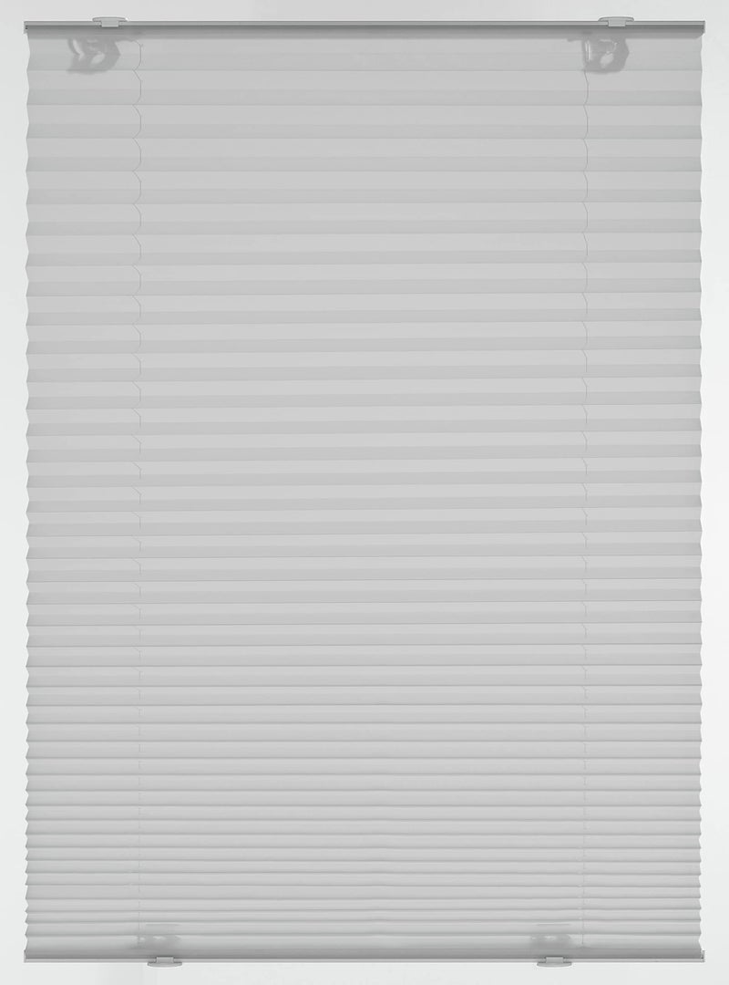 Gardinia Solo Pleated Blind with Suction Cups Opaque Folding Blind All Mounting Parts Included 2 Operating Rails Made of Aluminium Grey 70 x 130 cm W x H