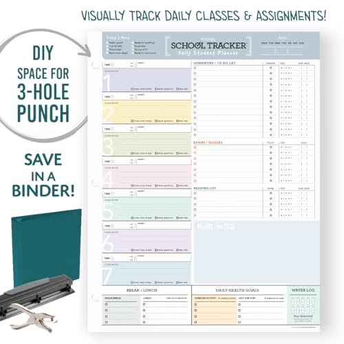 Goody Farm Student Daily Notepad Planner Tracker To Do Schedule Visual Class List Pad- 50 Tear Off Premium Pad (Light Pastel) - Image 3
