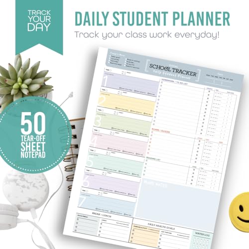 Goody Farm Student Daily Notepad Planner Tracker To Do Schedule Visual Class List Pad- 50 Tear Off Premium Pad (Light Pastel) - Image 2