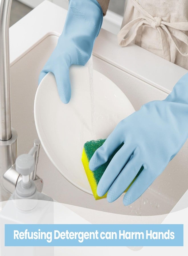 2 Pairs Reusable Rubber Cleaning Gloves, Waterproof & Durable Latex Dishwashing Gloves for Kitchen, Bathroom & Household Cleaning, Flexible & Long-Lasting with Non-Slip(Medium) - Image 4