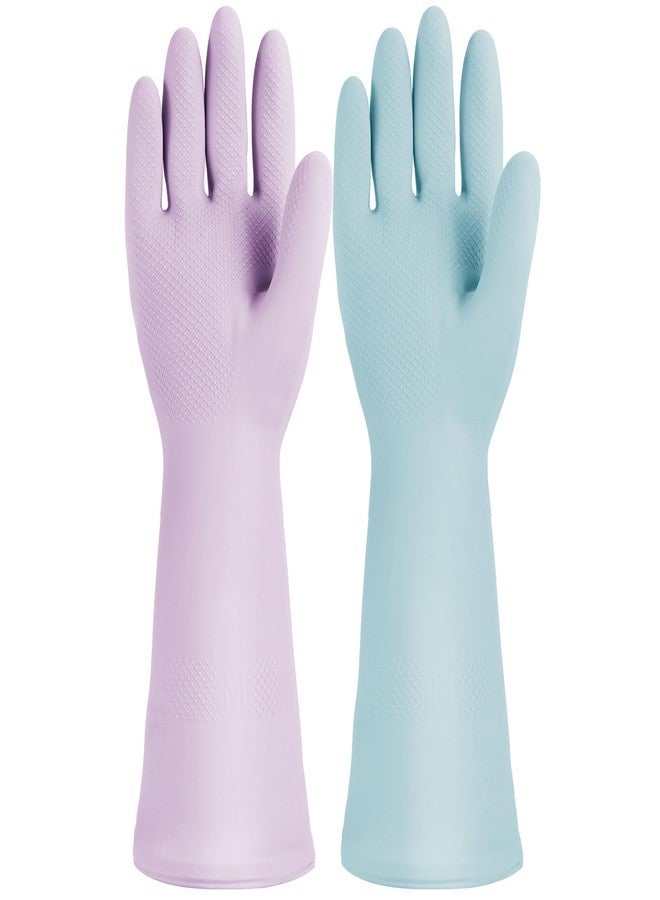 2 Pairs Reusable Rubber Cleaning Gloves, Waterproof & Durable Latex Dishwashing Gloves for Kitchen, Bathroom & Household Cleaning, Flexible & Long-Lasting with Non-Slip(Medium) - Image 1