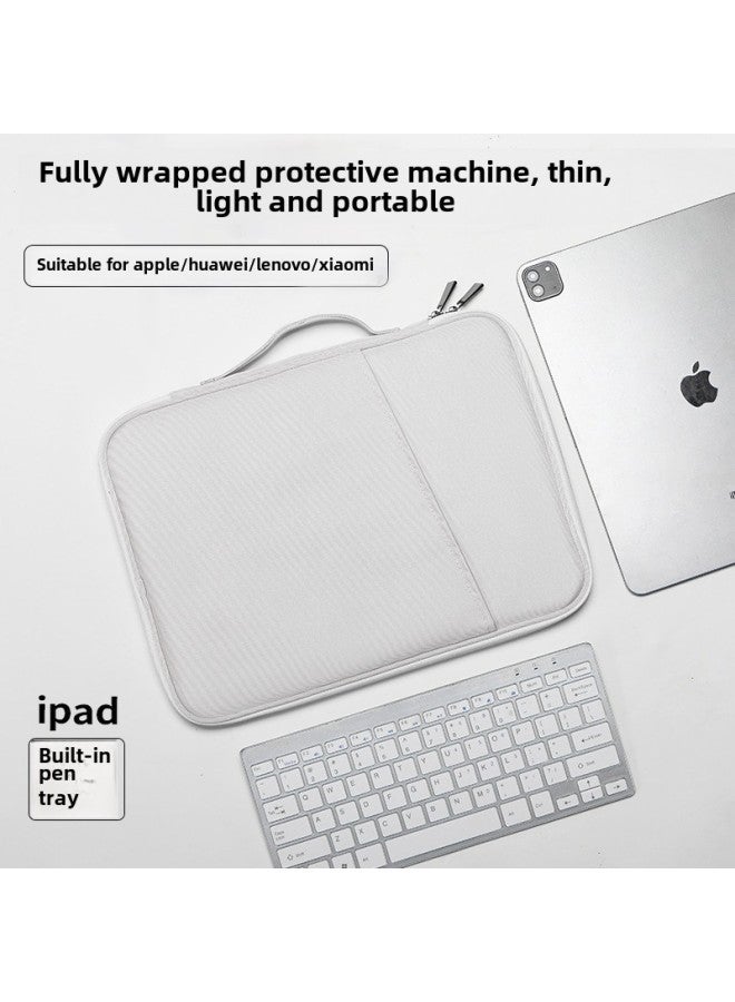 Tablet Bag Tablet Waterproof Loadable Keyboard For Apple Ipad Storage Bag Summer Anti-vibration Laptop Bag For Men And Women-Color:Ivory White [OxFord]]-Dimensions:10.8-11 Inch Universal - Image 1
